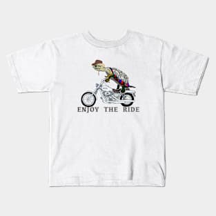 Enjoy the Ride, Turtle on Motorcycle Kids T-Shirt